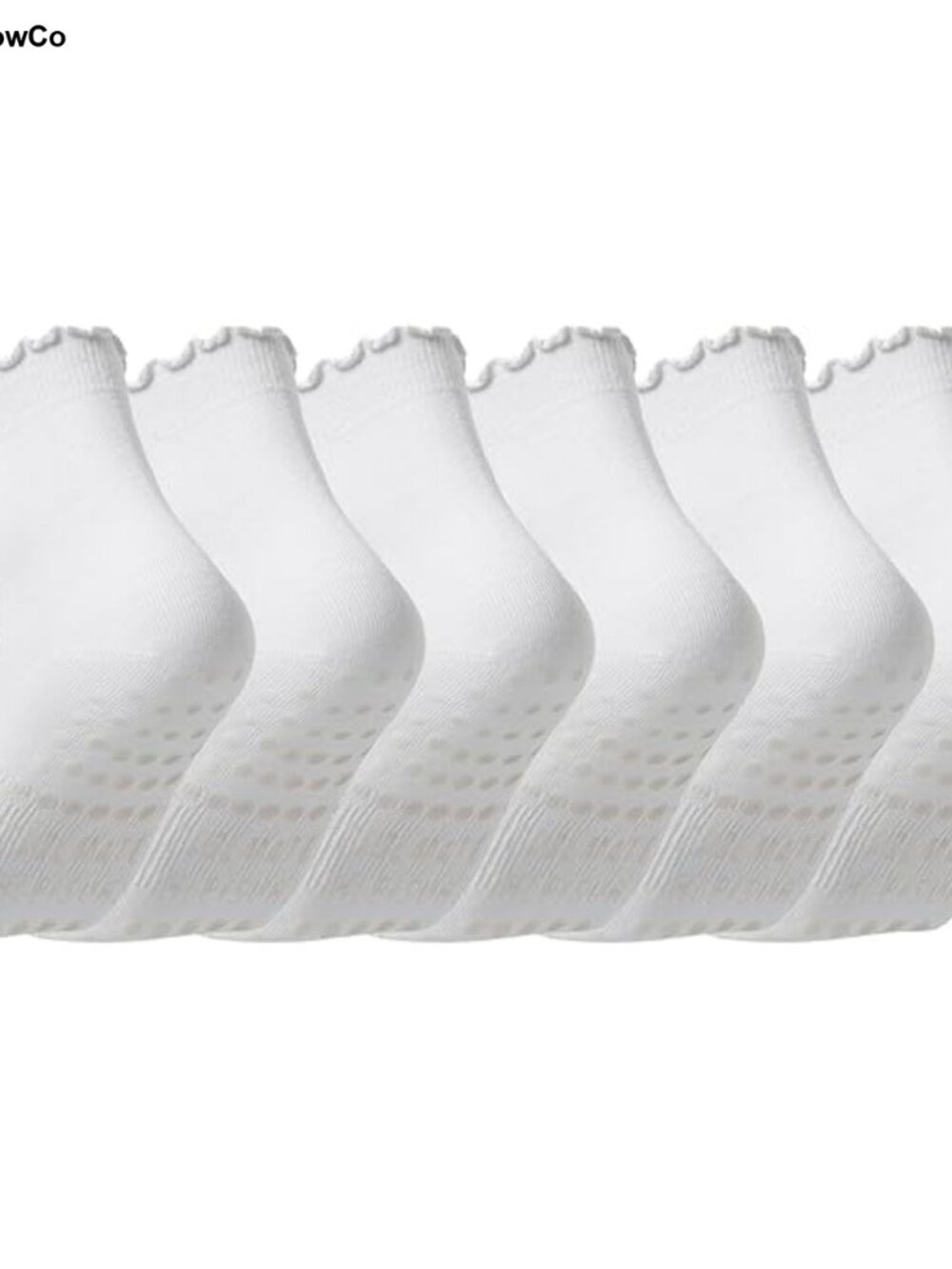 Non Slip Pilates Socks with Grips for Women, 4 Pair Set, Cotton Blend
